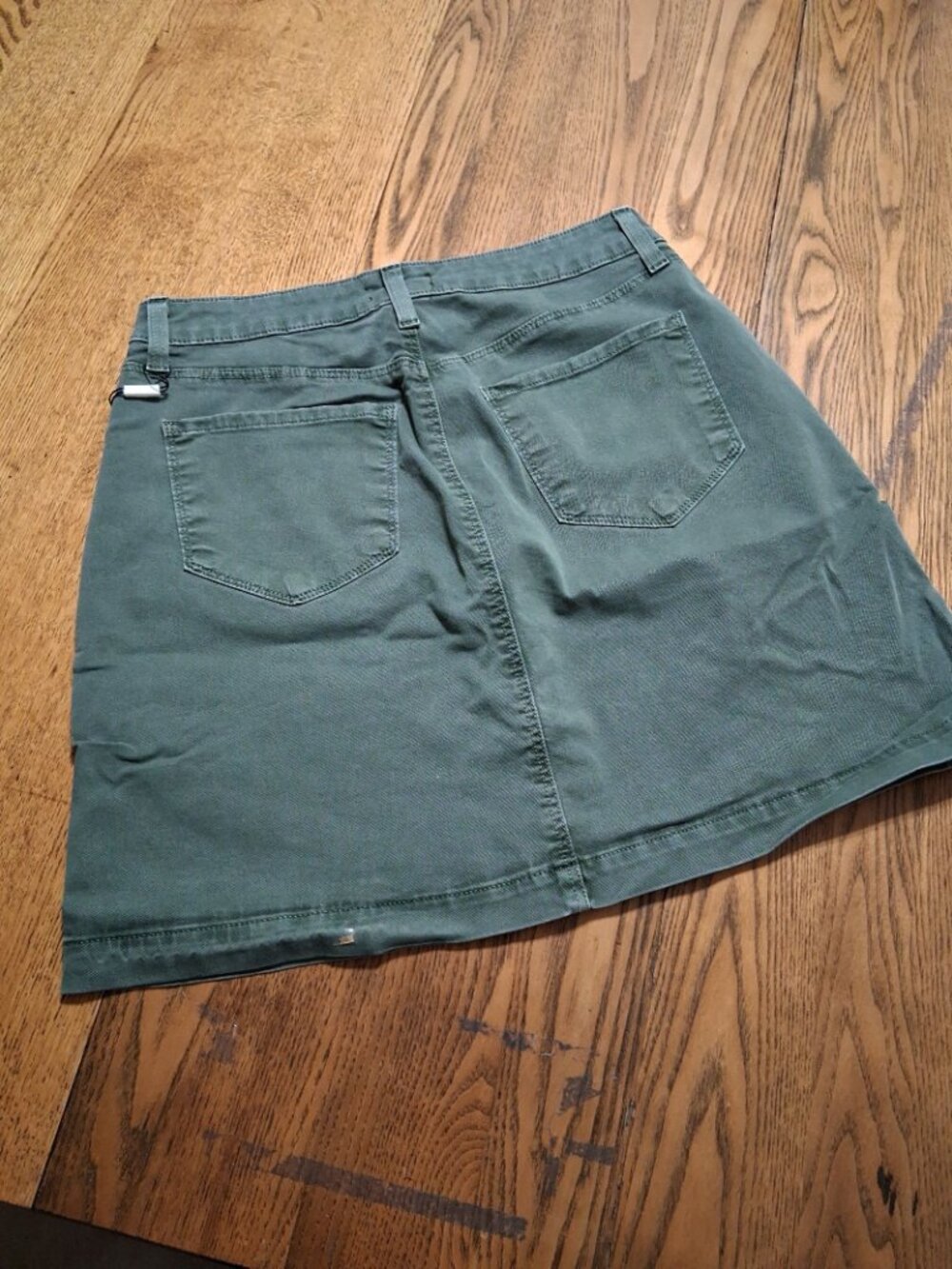 L'AGENCE WOMENS SKIRT DENIM 25 GREEN NEW MINI GOLD BUTTONS JEAN DORA CLOVER NEW - Picture 5 of 5